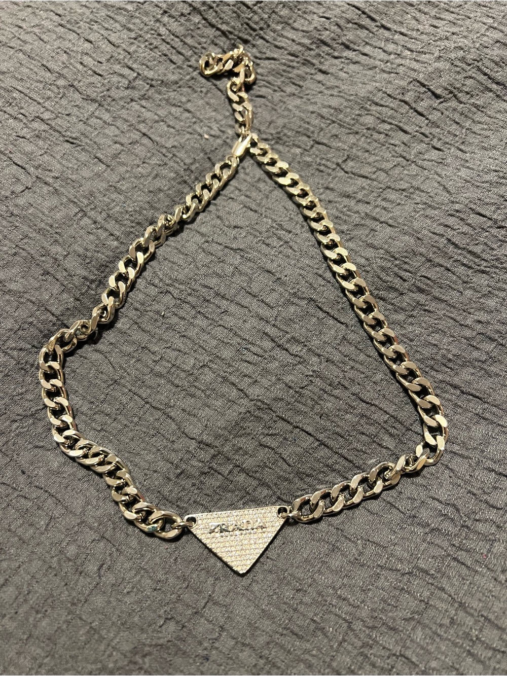 Repurposed Chain Prada Pendant Necklace - Women Accessories